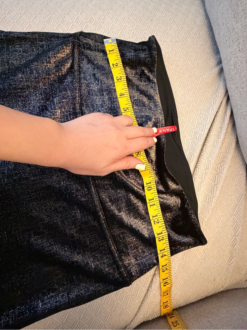 SPANX Metallic gold High-Rise Leggings - Picture 4 of 6